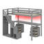 Lit mezzanine avec commode, bureau et bande lumineuse-1700144681