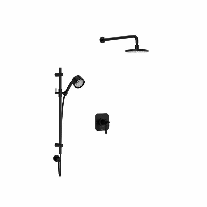 Graceline Thermostatic with Rough-in Valve, Matte Black
