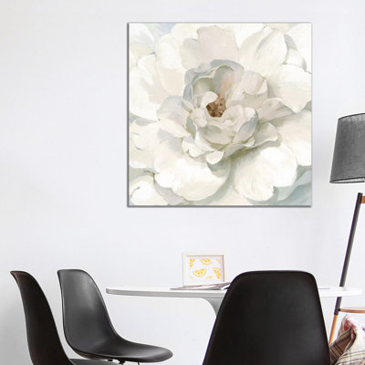 Neutral Peony 1 Piece Wrapped Canvas Painting
