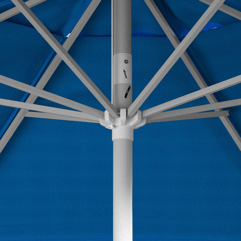 Parasol de marché en aluminium blanc 7,5 pi avec manivelle et inclinaison Pacifica, Bleu pacifique - Pacifica
