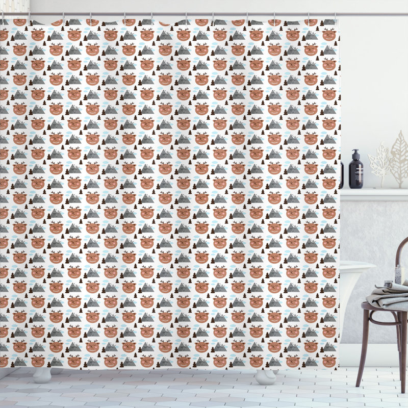 Shower Curtain with Hooks Included, 70" H x 69" W