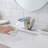 Bathroom Sink Faucet Led , Waterfall Spout, Deck Mounted One Hole, Single Handle, Brushed Nickel, Hot Cold Water-121627789