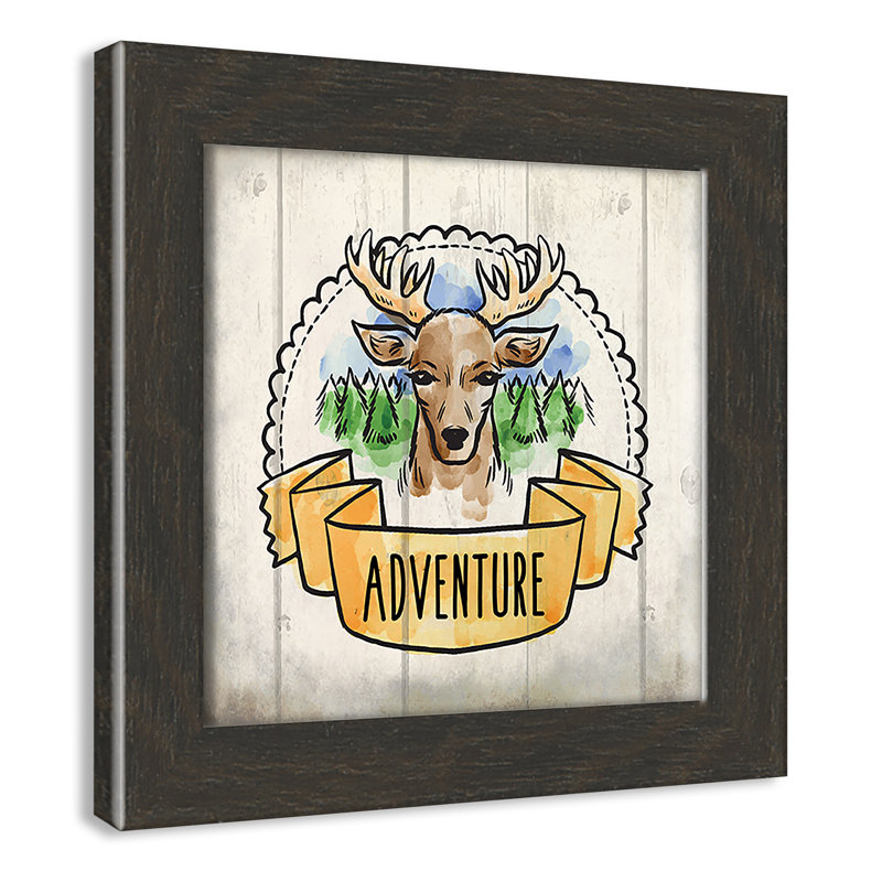 Adventure is out There 1, art encadré, H 8 po x l 8 po x P 0,6 po, Cadre plat à grain de bois noir