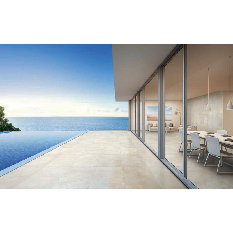24" x 24" Porcelain Stone Look Wall & Floor Tile, Beige