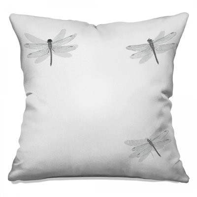 Three Dragonfly Illustration Double Sided Throw Pillows