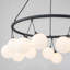 Lustre industriel moderne à 14 lumières avec hauteur réglable, structure en métal noir et globes en verre blanc simple pour salle à manger, salon, vestibule - Homologué UL
