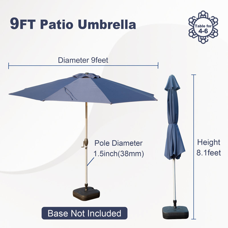 Parasol de marché 105,51 po Jizelle, Marine