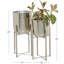 2 - Piece Metal Deep Recessed Dome Indoor Outdoor Planter with Removable Stand Set-249855135