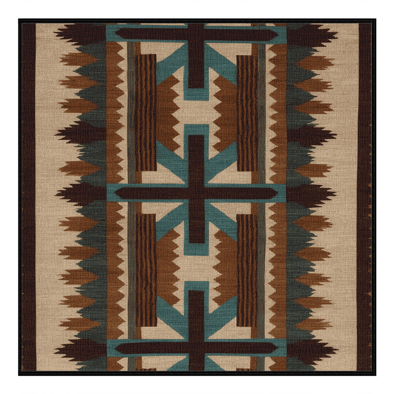 Washable Cross Path Southwestern Area Rug, Rectangle 3' x 5'