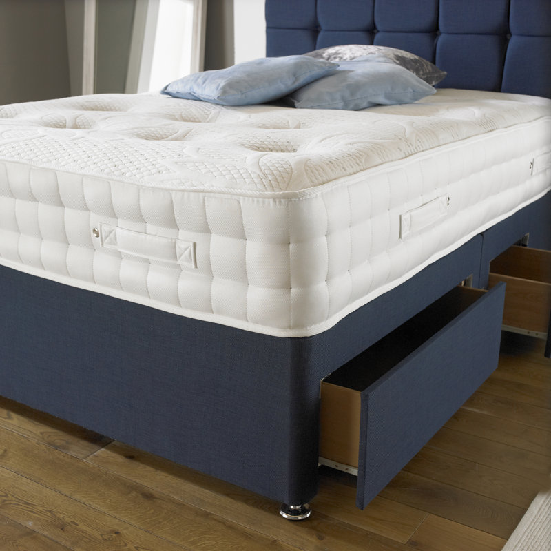 Arienne Pocketsprung Divan Bed Set, Silver Linen, 2 Drawers, Double (4'6)