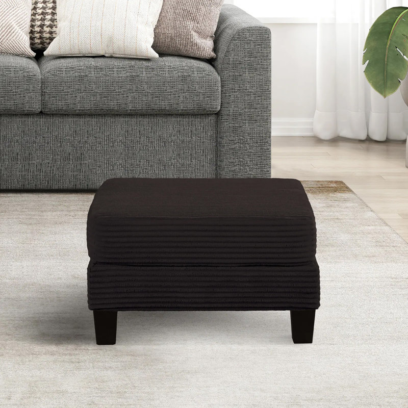 Repose-pieds contemporain l 31,4 po, noir, Rayures noires