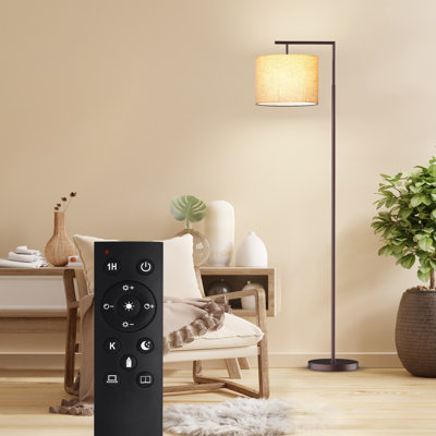 Haileyville 64'' Arched Floor Lamp with Remote Control and Bulb Included