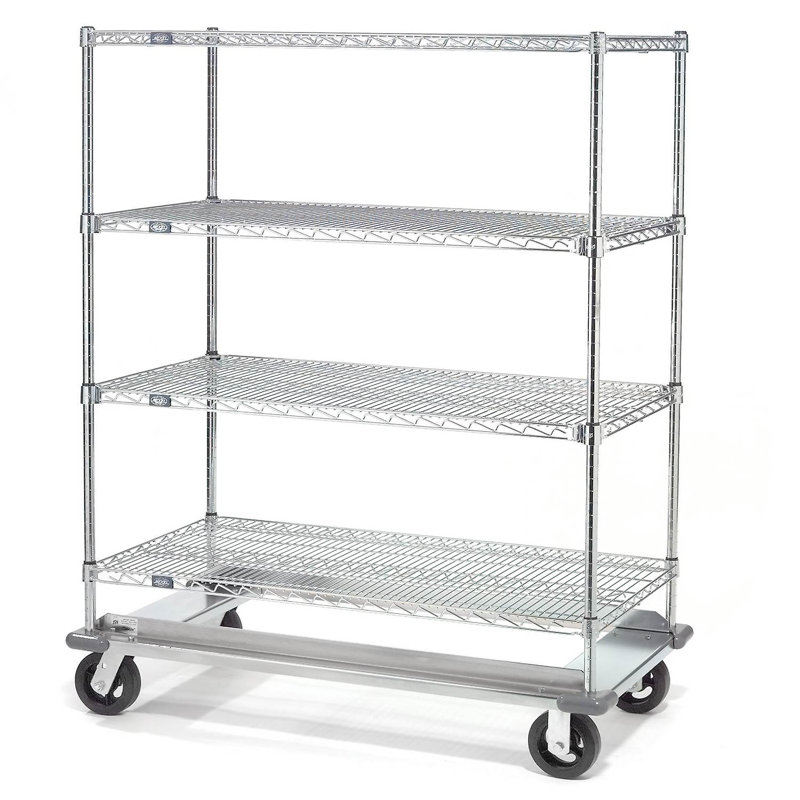 Chariot à tablettes en métal robuste, Nexelon, H 69 po x l 60 po x P 18 po