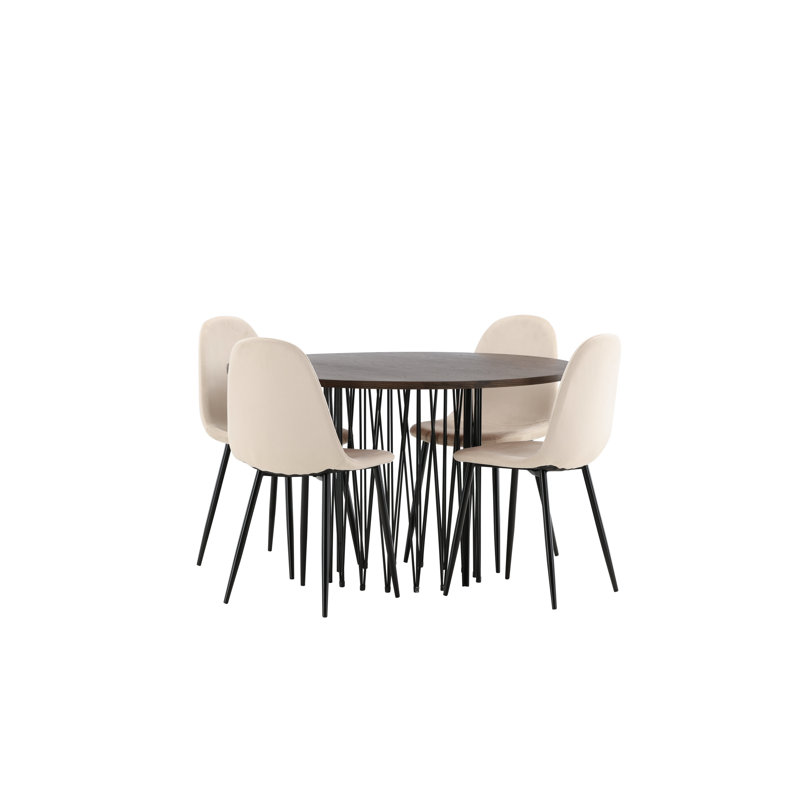 Charles 4 - Person Dining Set, Beige, Beige