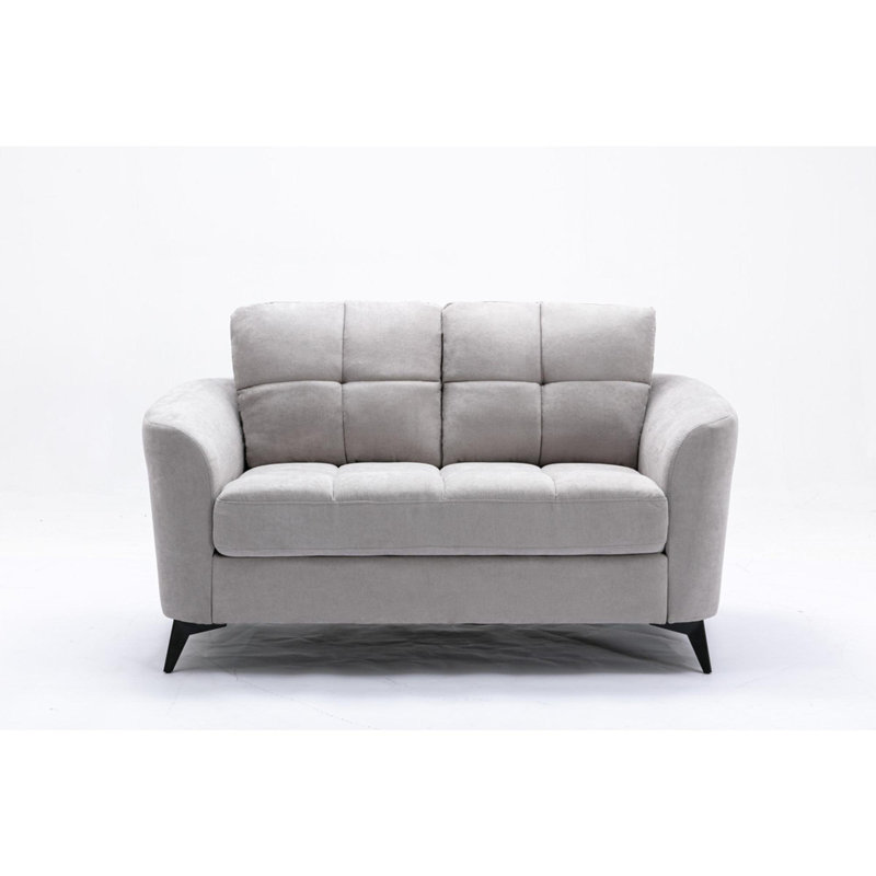 Causeuse en tissu tissé, Gris clair