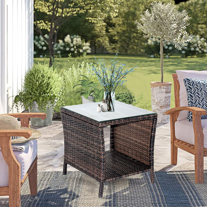 Bayview Square Metal Outdoor Coffee Table , 19.25'' in. W 19.25'' in. D
