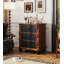 Table de chevet en bois massif de style rétro avec trois compartiments pour un espace de rangement séparé convenant aux résidences-129677582
