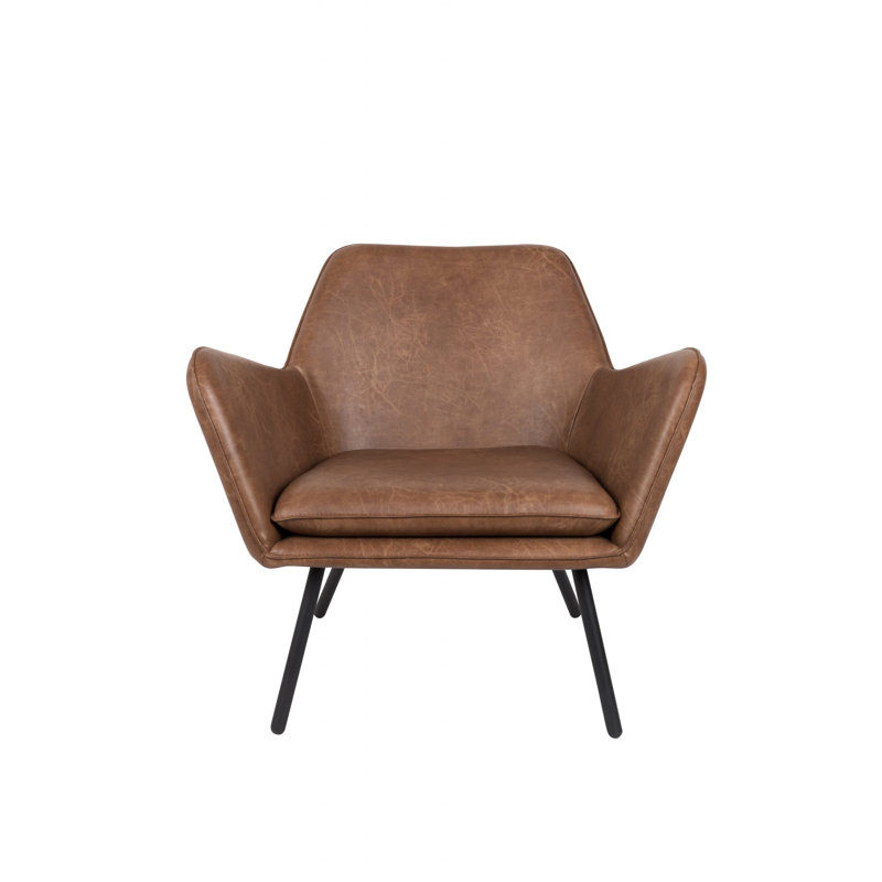Bon Lounge Chair, Brown Faux Leather