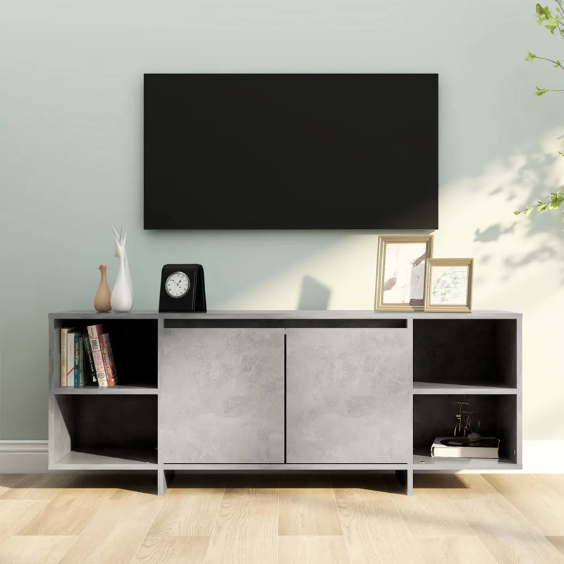 Ghofran Unfinished TV Stand, Concrete Grey