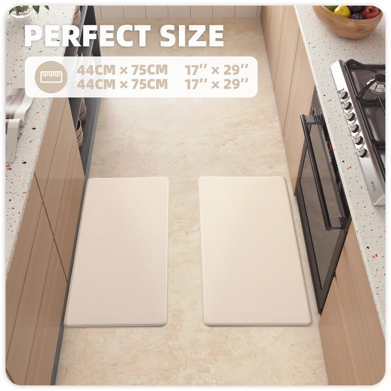 Tapis de cuisine anti-fatigue Jendrik, Beige, 17 po x 29 po et 17 po x 29 po