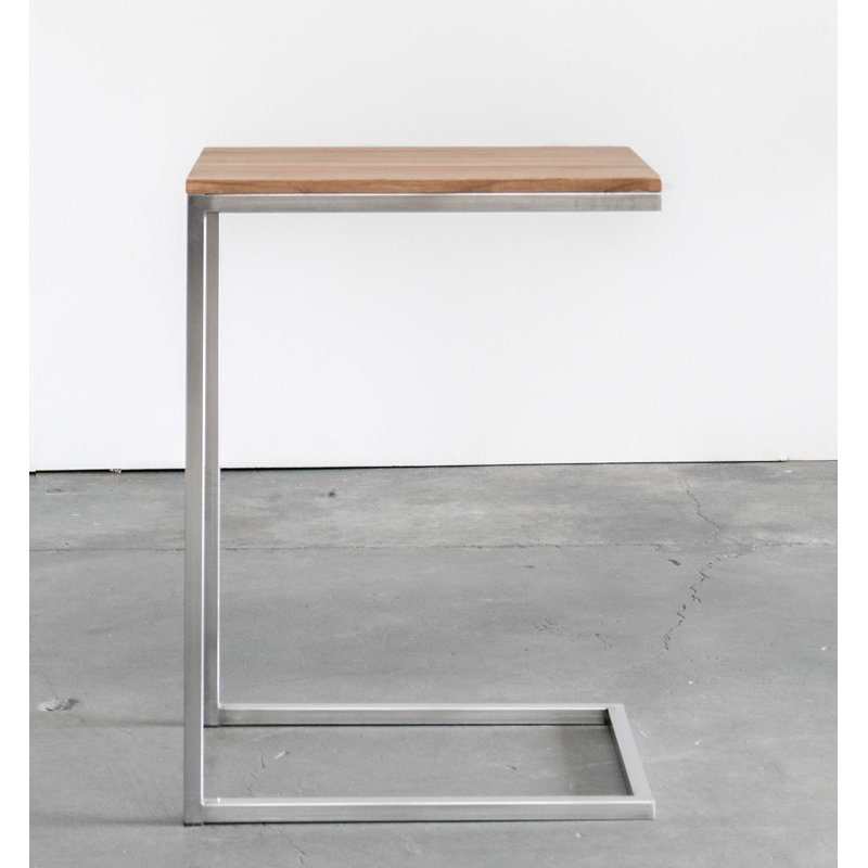 Bingaman Solid Wood Top End Table, Light Walnut