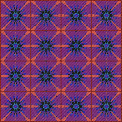 Rose géométrique/Tapis décoratif violet