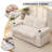 65 Inch Convertible Sofa Bed With Pull-Out Sleeper, Corduroy Fabric, Adjustable Backrest, Hidden Storage Armrests With Cup Holders, Side Table & Charging Port-981644499