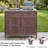 39.4-Inch Dark Brown Outdoor Kitchen Island With Stainless Steel Countertop, Drawers, And Casters For Pizza Making.