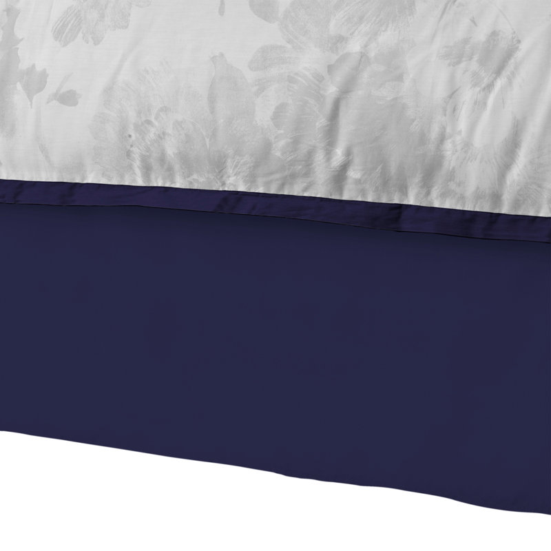 Landwood Home Claire Painterly Floral 10-Piece Cotton Comforter Set, Queen Comforter + 9 Additional Pieces, Navy Floral