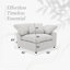 Canapé d'angle modulaire 6 pièces en lin ivoire avec pouf-927671836