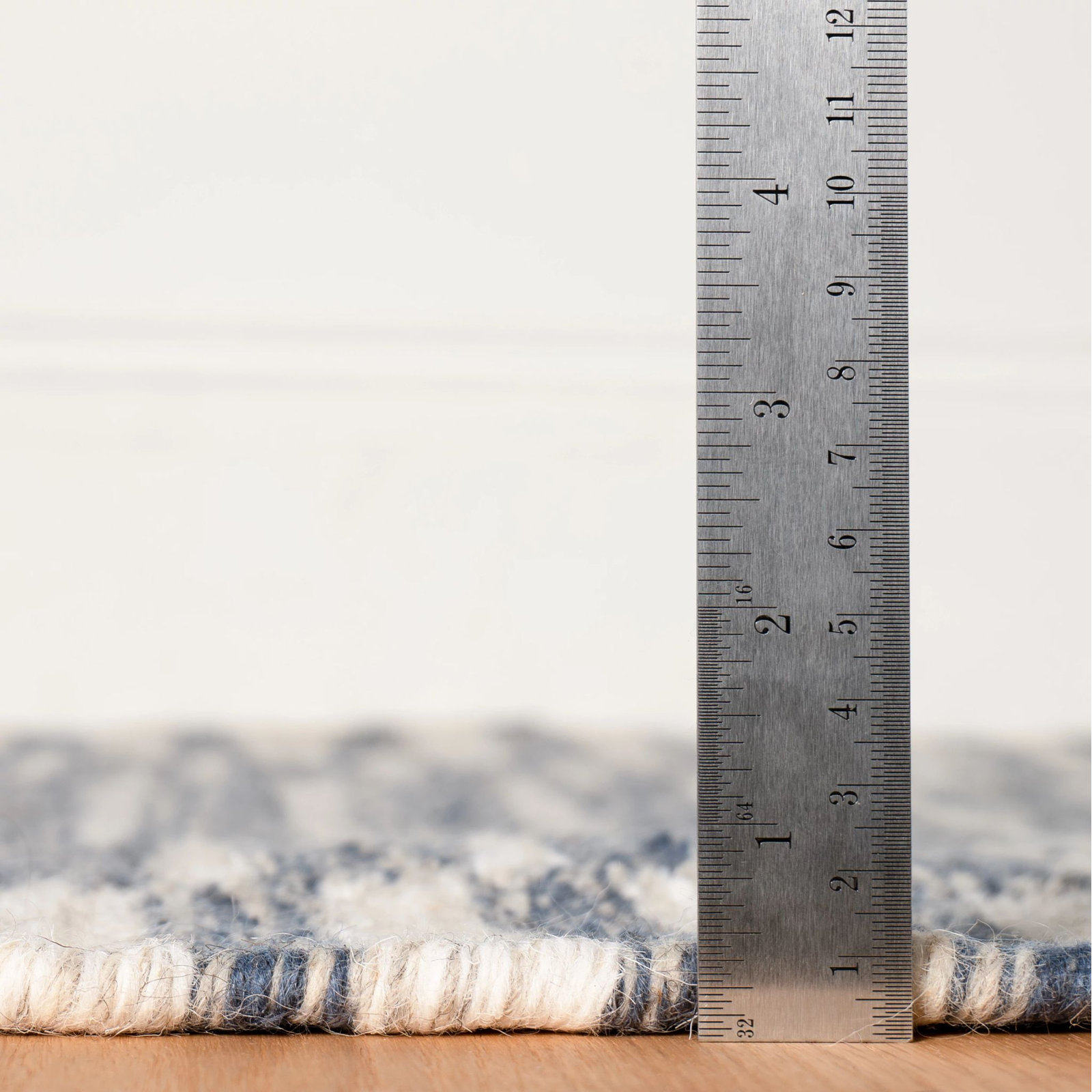 Heights Denim Hand-Woven Geometric Wool Rug, Rectangle 9'6" x 13'6"
