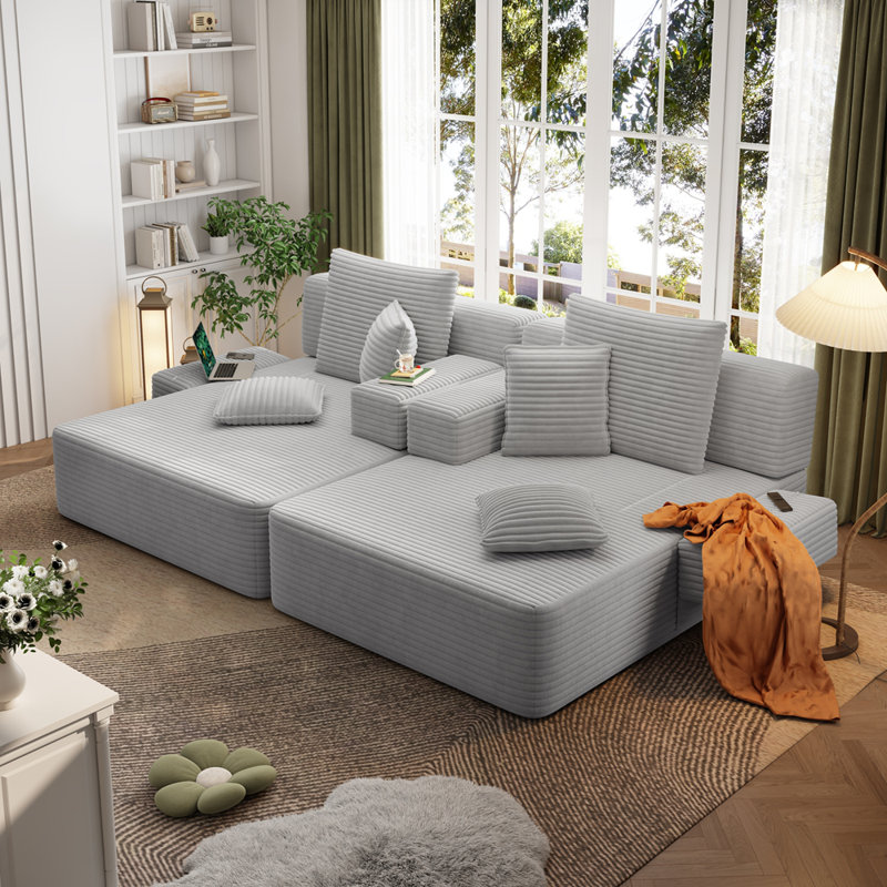 Ensemble de chaise longue surdimensionnée 2 pièces, Gris clair