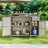 Rattan Bar Table with 3 Doors & Adjustable Shelf-111787816