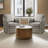 Melby Upholstered 360°Swivel Armchair with Curved Slope Arms & Removable Cushion-1739016473