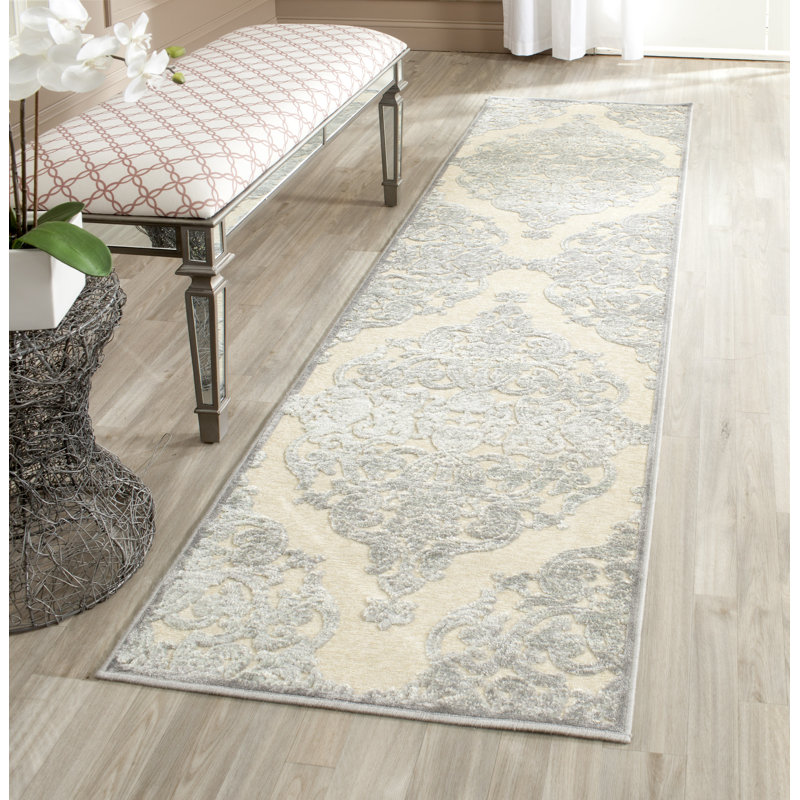 Eloise Damask Area Rug, Runner 66 x 244 cm