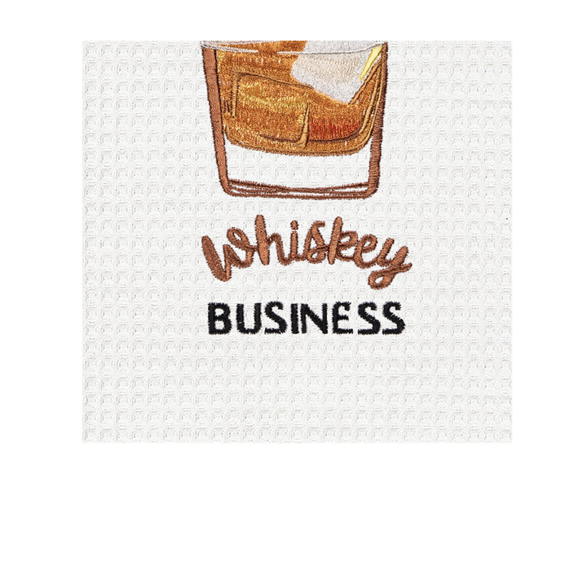 "Whiskey Business" Waffle Weave Dishtowel