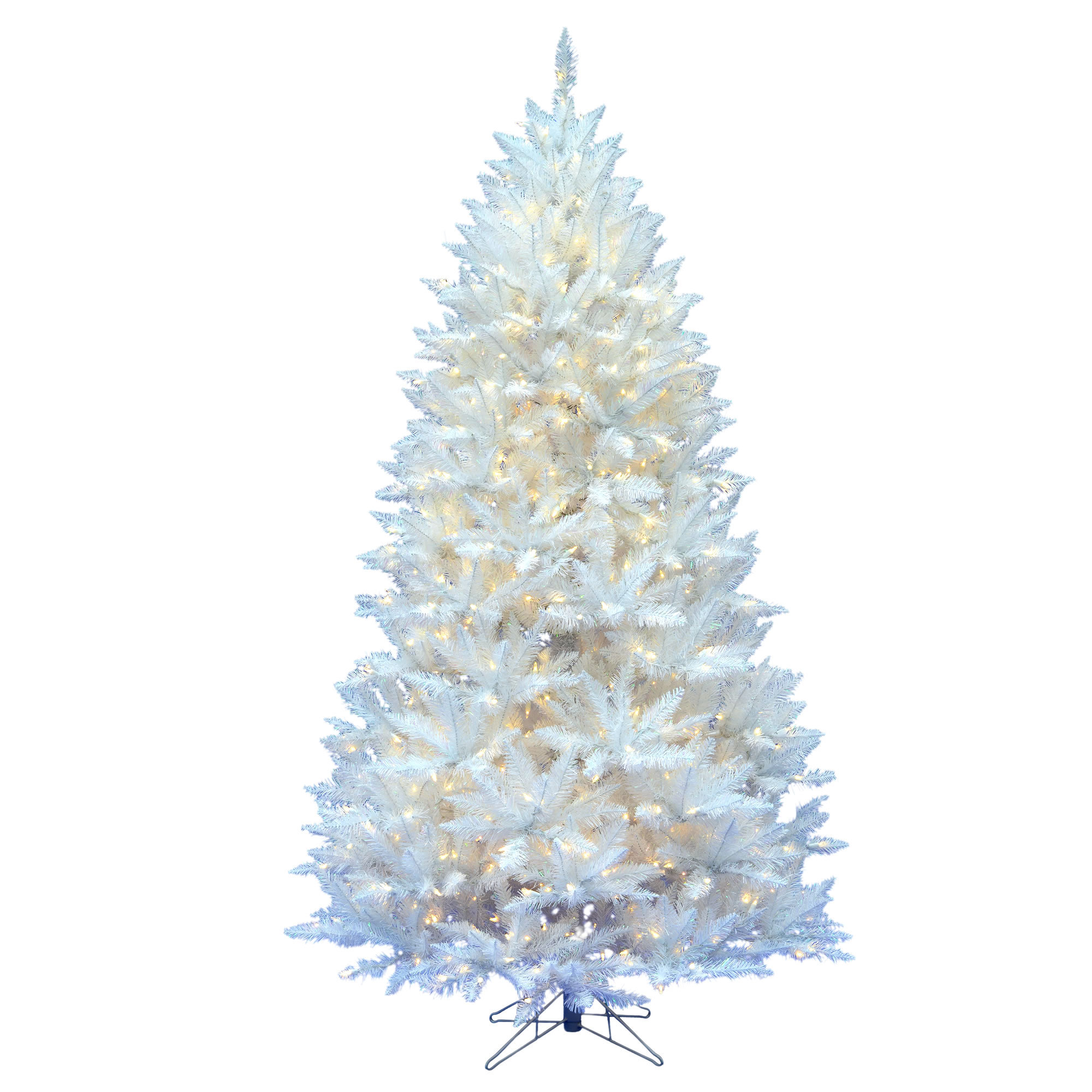 Modern White Spruce Artificial Christmas Tree, Pure White LED, 5.5' H
