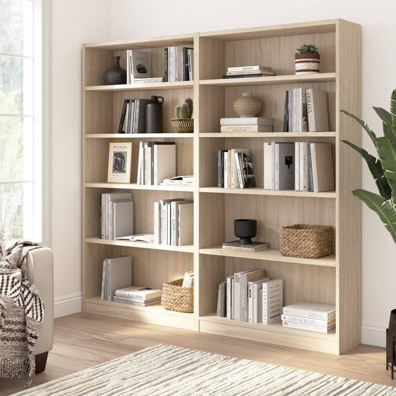 Doyno 71.46" H Manufactured Wood Standard Bookcase, Natural Elm