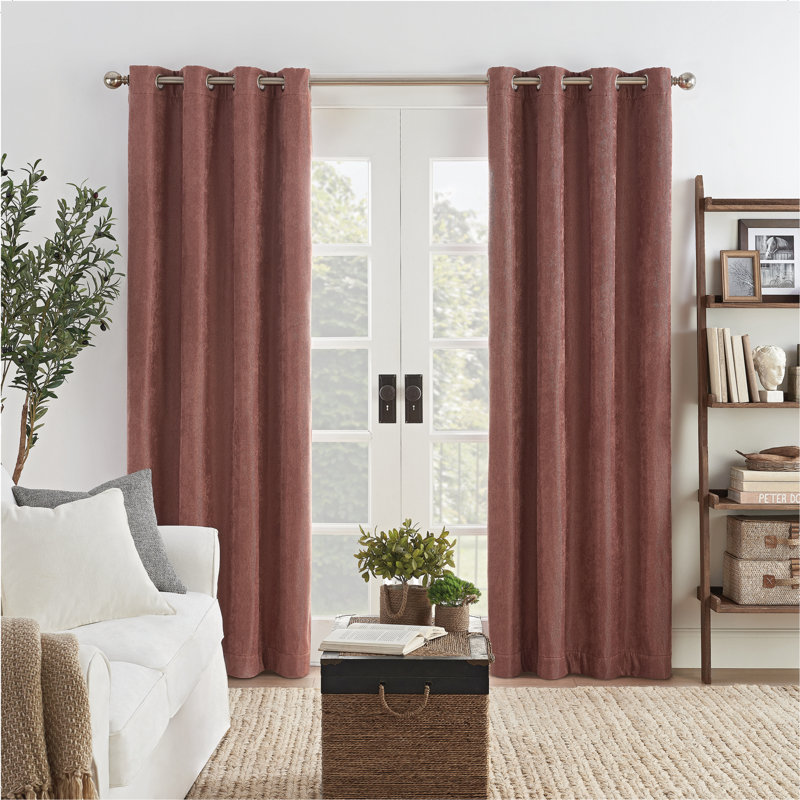 Aniyahlee Polyester Blackout Curtain Panel, 50" W x 63" L, Blush