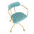 Gold Metal & Light Blue Velvet Demi Contemporary Office Chair