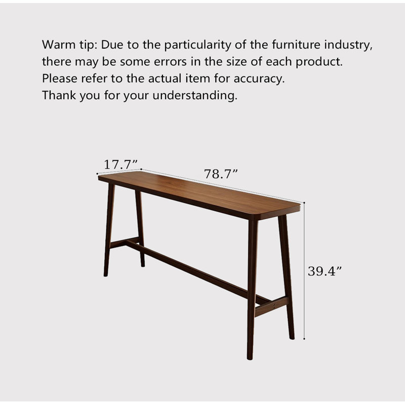 Table de bar rectangulaire Modern, H 39,37 po x L 78,74 po x l 17,72 po