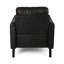 Fauteuil club confortable avec matériau en microfibre et détails décoratifs - siège moderne - compact, détaillé, finition noire