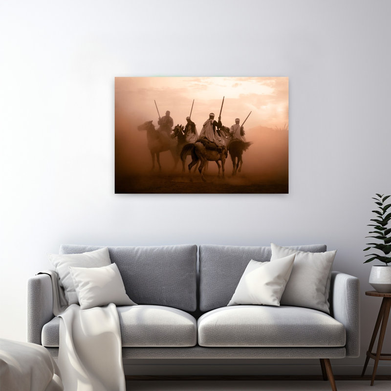 Impression d'art mural contemporain sur le thème du cheval Tbourida Art, H 32 po x l 48 po