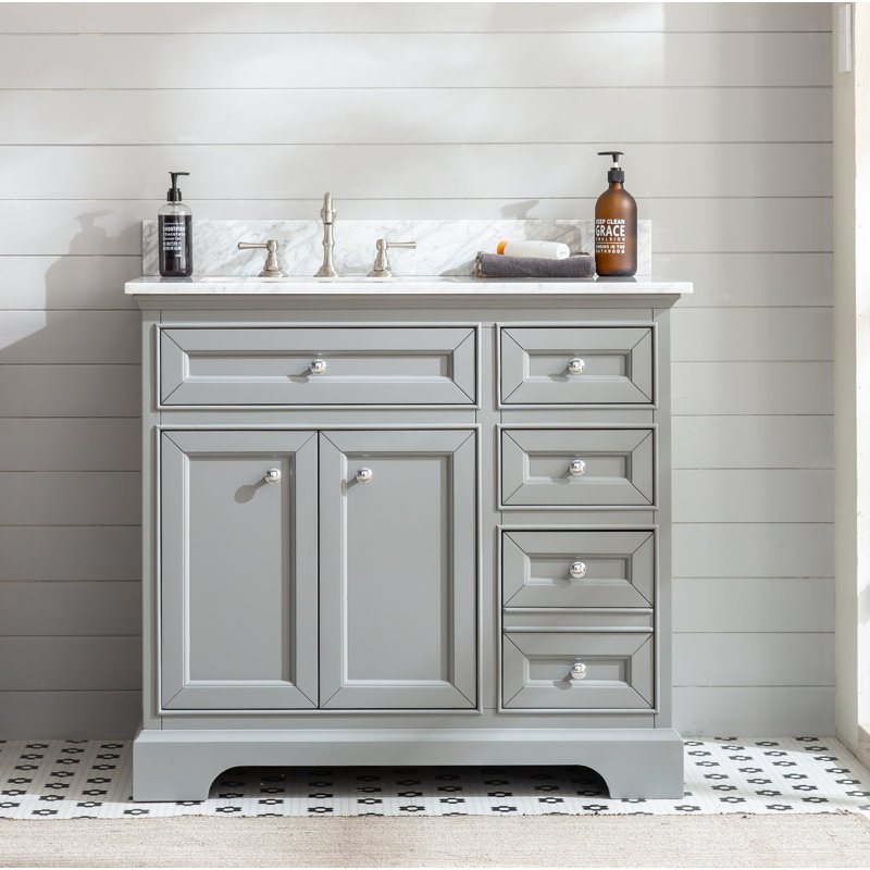 Ensemble de meuble-lavabo simple 37 po Amiri, gris