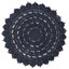 Tapis ovale en jute bleu marine tissé à la machine-101956703