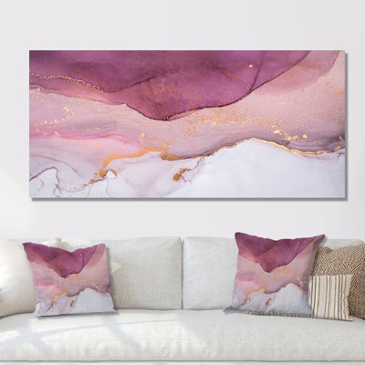 " Pink And Golden Marble Ripples "