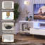 Fluted TV Stand, Glossy Media Console with Wave Pattern Buffet Cabinet-1248260658-1252076408