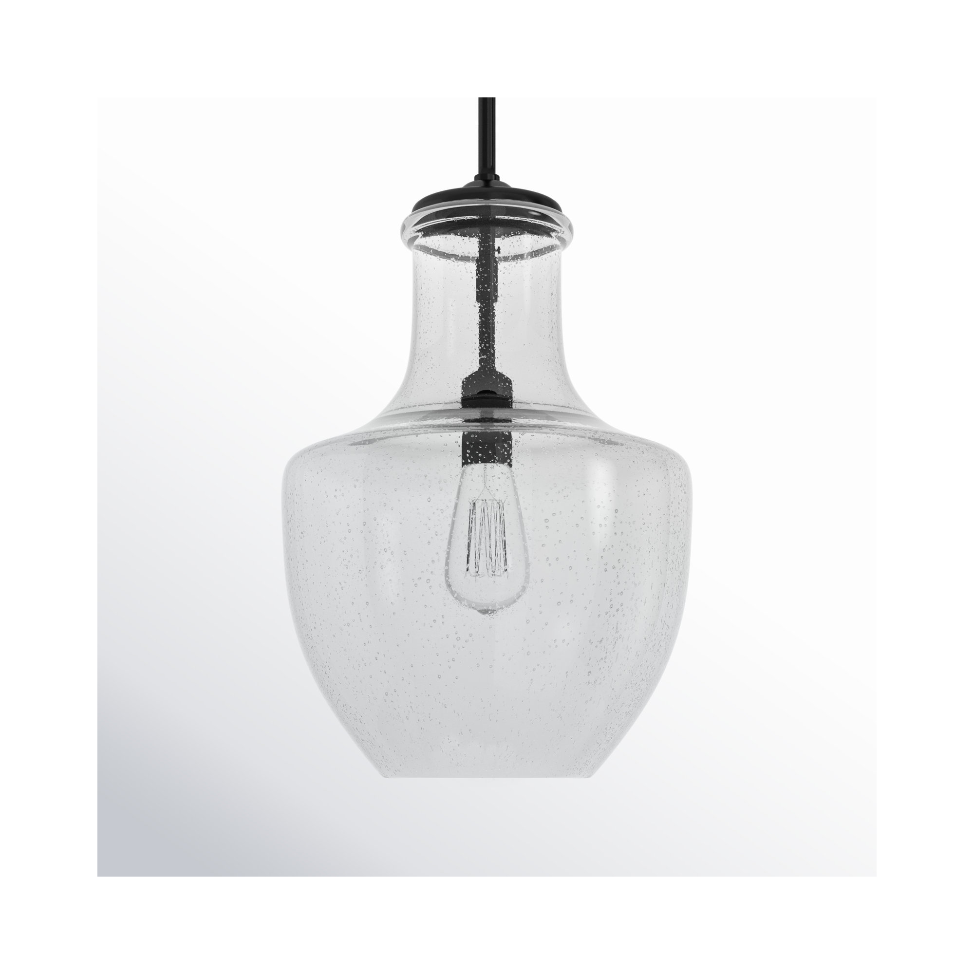 Ravenna 1-Light Dimmable Teardrop Pendant , Midnight Black