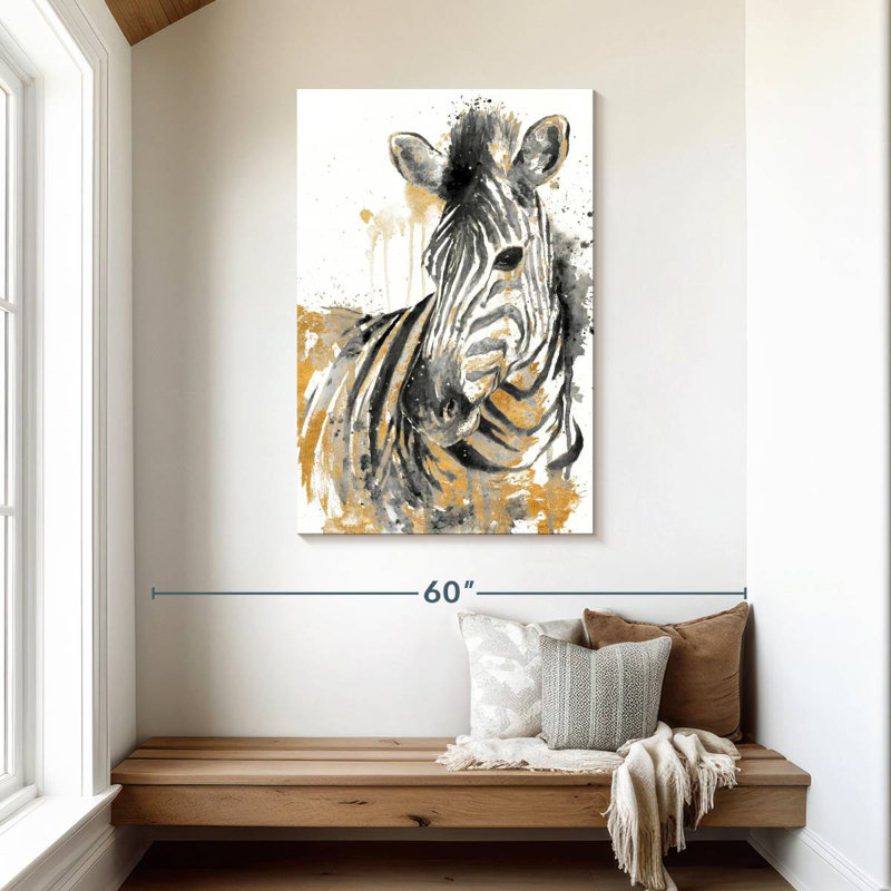 Brampt Water Zebra With Gold, 45" H x 30" W