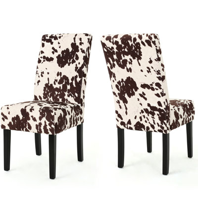 2Pcs Dining Chair , Armless Style With Beige Velvet Upholstery And Rubberwood Of 2 - Fashionable Design Seat Covers